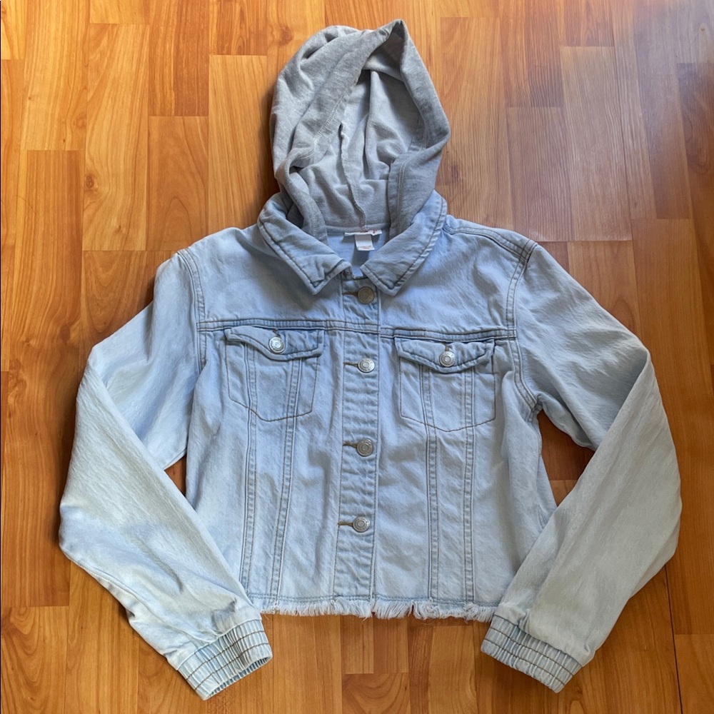 Cat & Jack Light Blue Jacket with Gray Hood